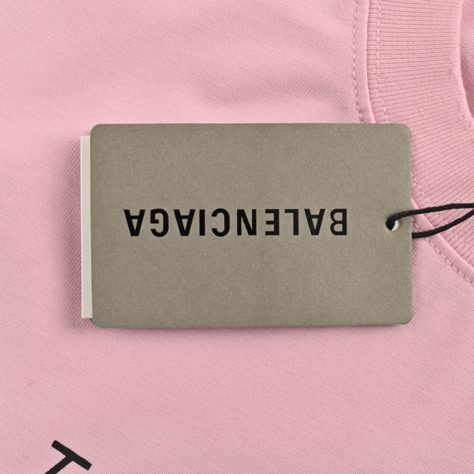 Balenciaga x Vogue Place Vendôme Digital Print Long Sleeve T-Shirt – Pink