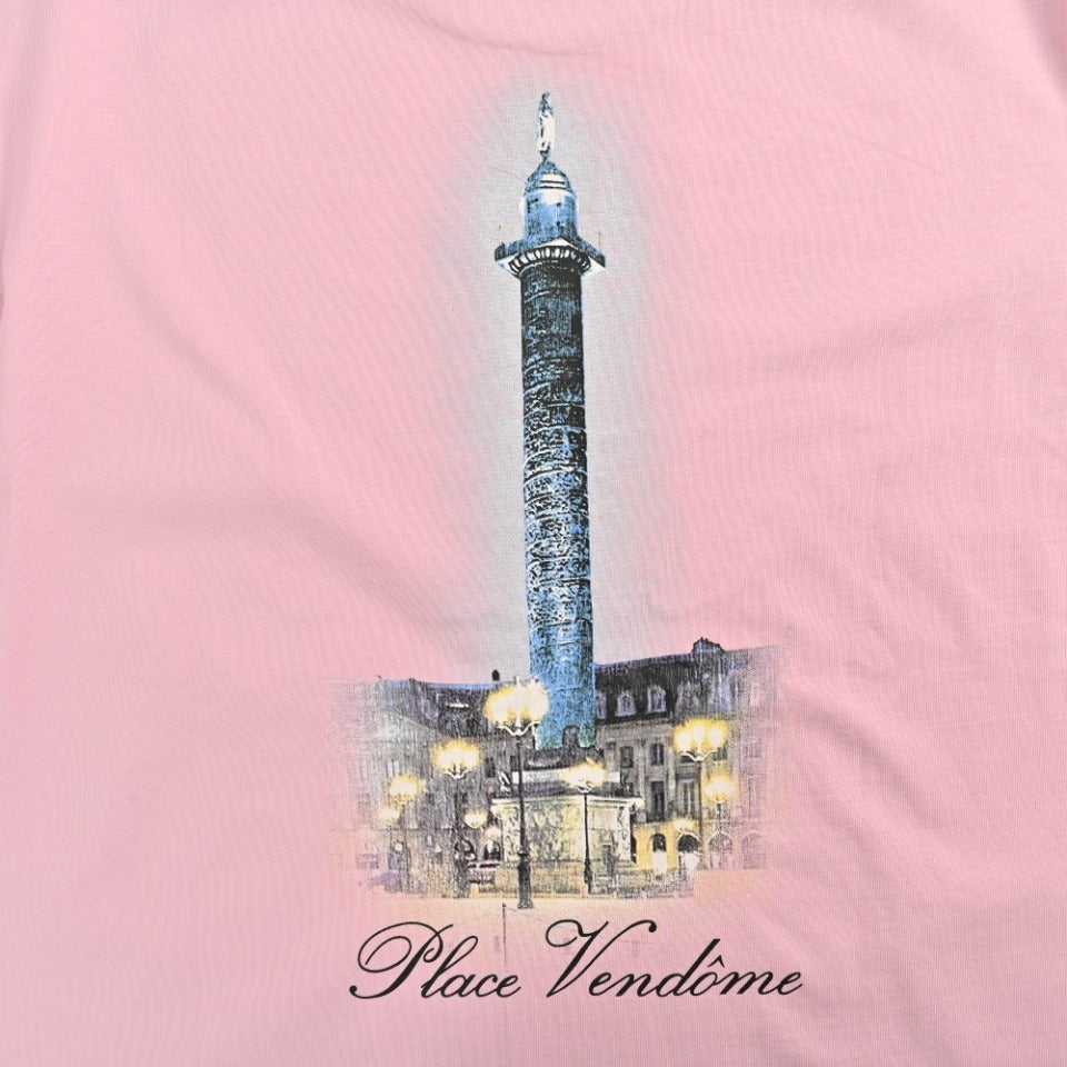 Balenciaga x Vogue Place Vendôme Digital Print Long Sleeve T-Shirt – Pink