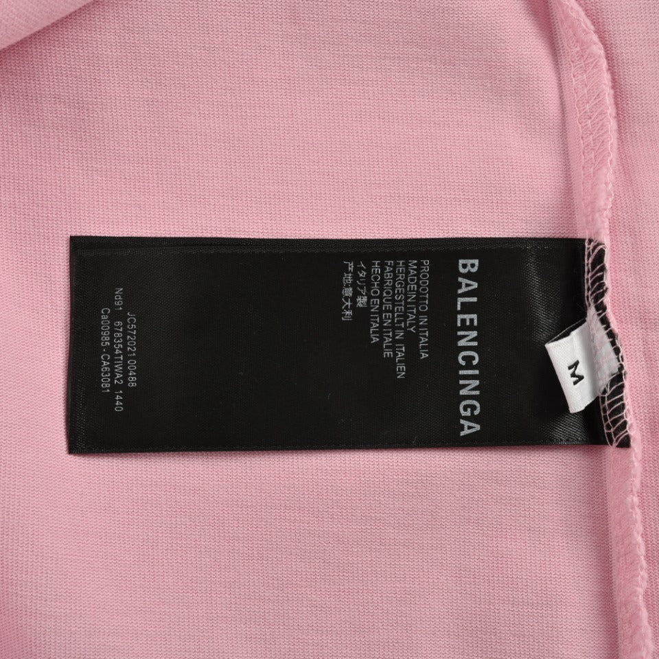 Balenciaga x Vogue Place Vendôme Digital Print Long Sleeve T-Shirt – Pink