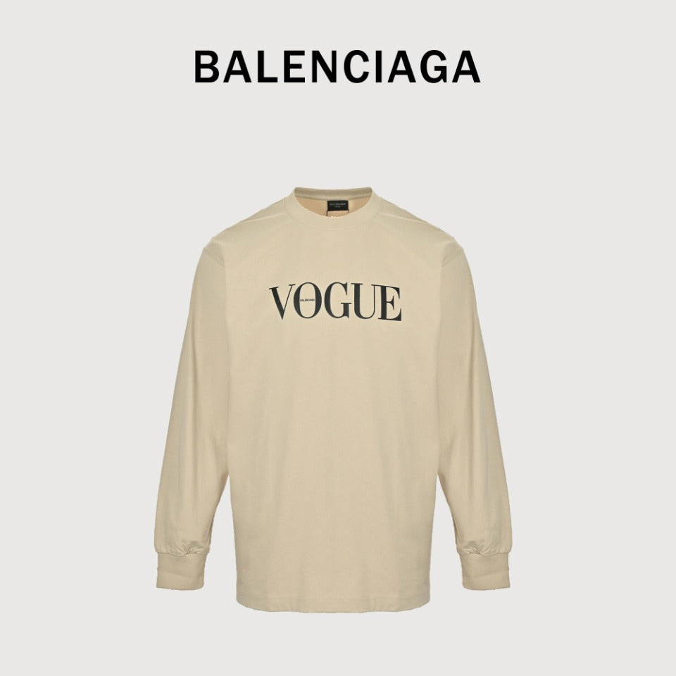 Balenciaga x Vogue Place Vendôme Digital Print Long Sleeve T-Shirt – Beige