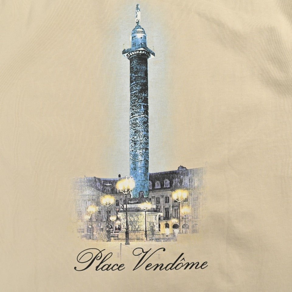 Balenciaga x Vogue Place Vendôme Digital Print Long Sleeve T-Shirt – Beige