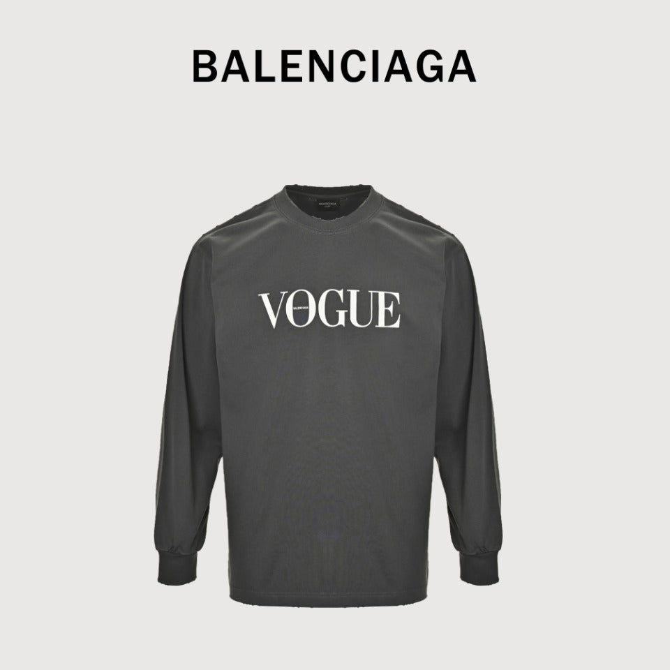 Balenciaga x Vogue Place Vendôme Digital Print Long Sleeve T-Shirt – Charcoal