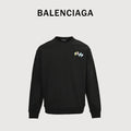 Balenciaga 25FW Painted Brushstroke Logo Crewneck Sweatshirt – Black