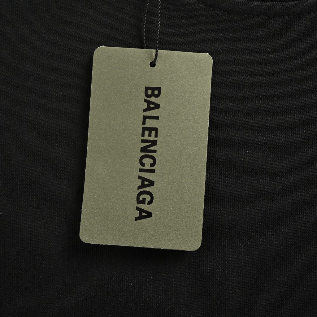 Balenciaga 25FW Painted Brushstroke Logo Crewneck Sweatshirt – Black