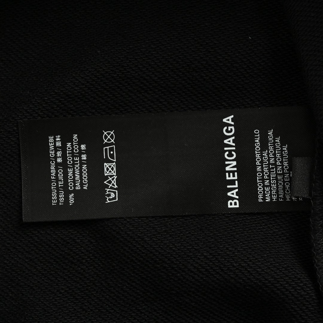Balenciaga 25FW Painted Brushstroke Logo Crewneck Sweatshirt – Black