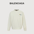 Balenciaga 25FW Painted Brushstroke Logo Crewneck Sweatshirt – Cream