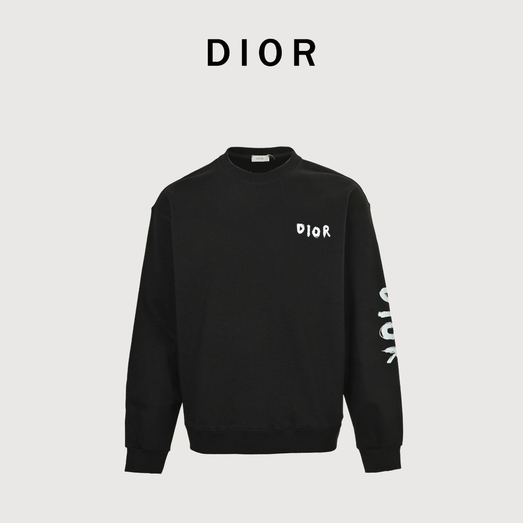 Dior 25FW Sleeve Logo Crewneck Sweatshirt – Black