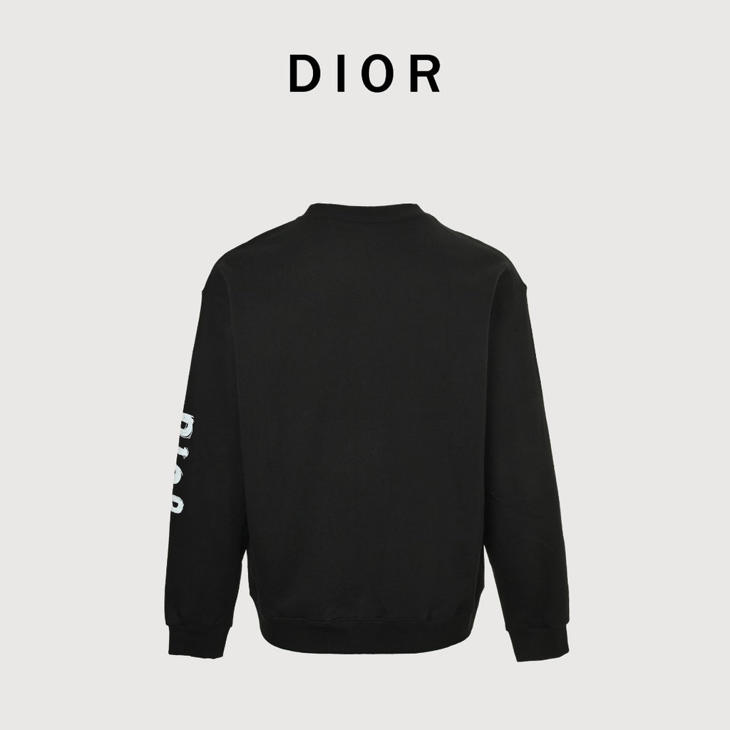 Dior 25FW Sleeve Logo Crewneck Sweatshirt – Black