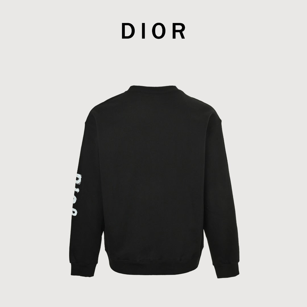 Dior 25FW Sleeve Logo Crewneck Sweatshirt – Black