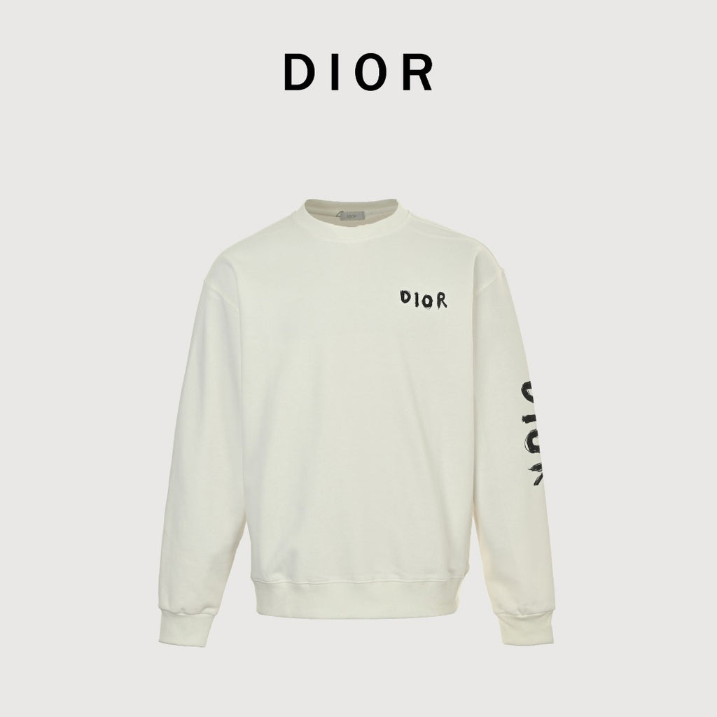 Dior 25FW Sleeve Logo Crewneck Sweatshirt – Cream