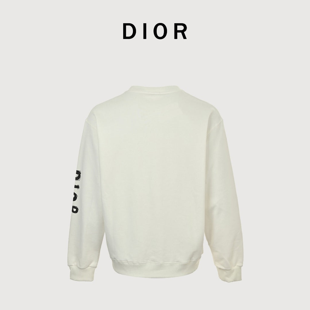 Dior 25FW Sleeve Logo Crewneck Sweatshirt – Cream