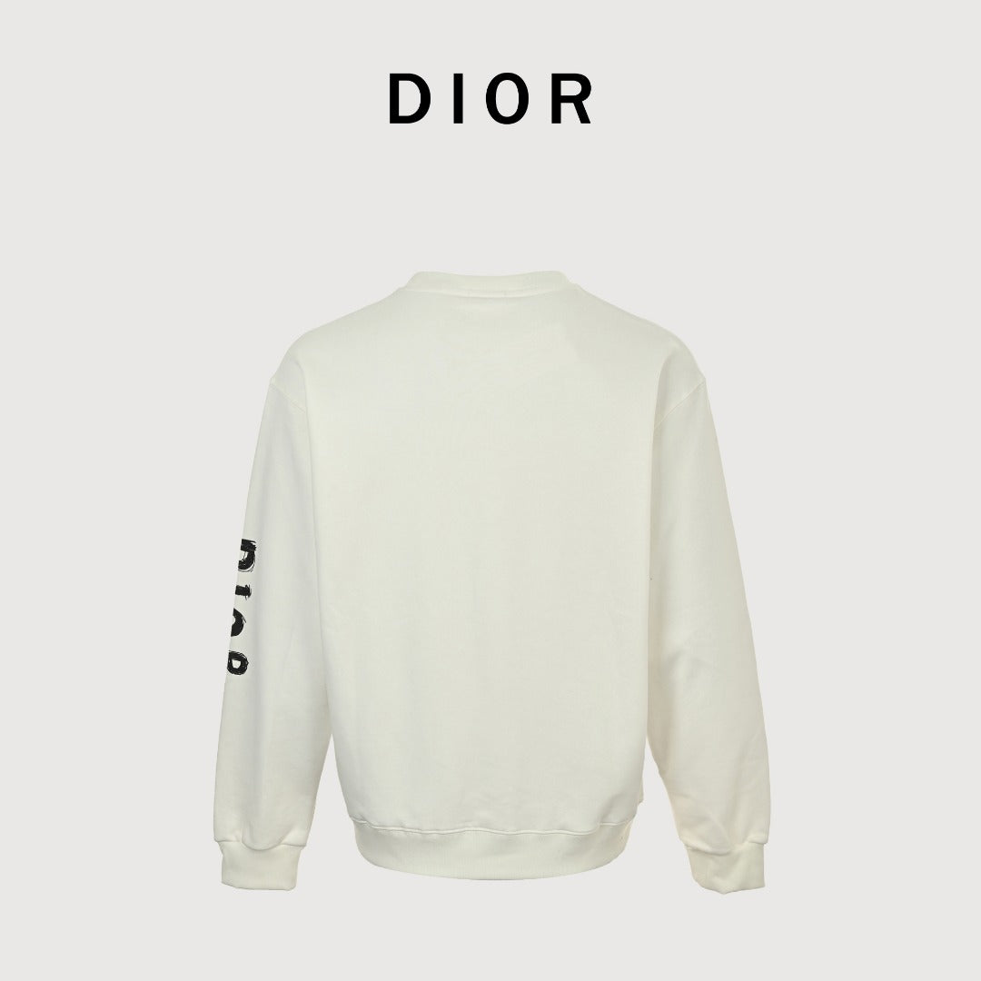 Dior 25FW Sleeve Logo Crewneck Sweatshirt – Cream