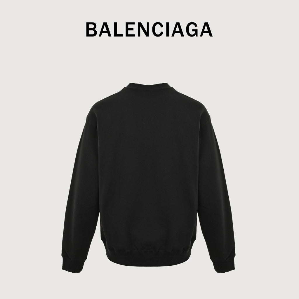 Balenciaga 25FW Bad Poker Player Logo Crewneck Sweatshirt – Black