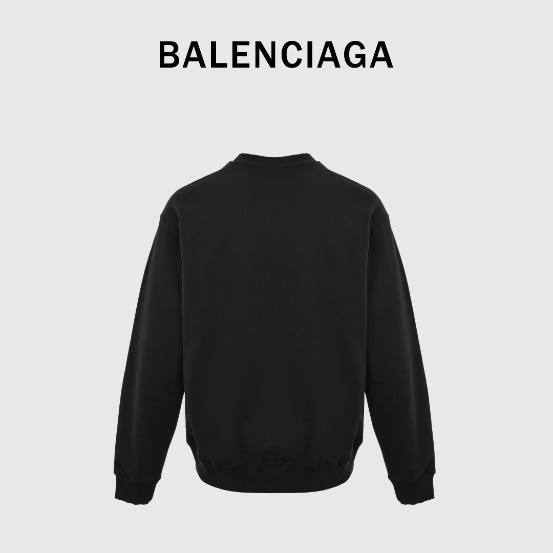 Balenciaga 25FW Bad Poker Player Logo Crewneck Sweatshirt – Black