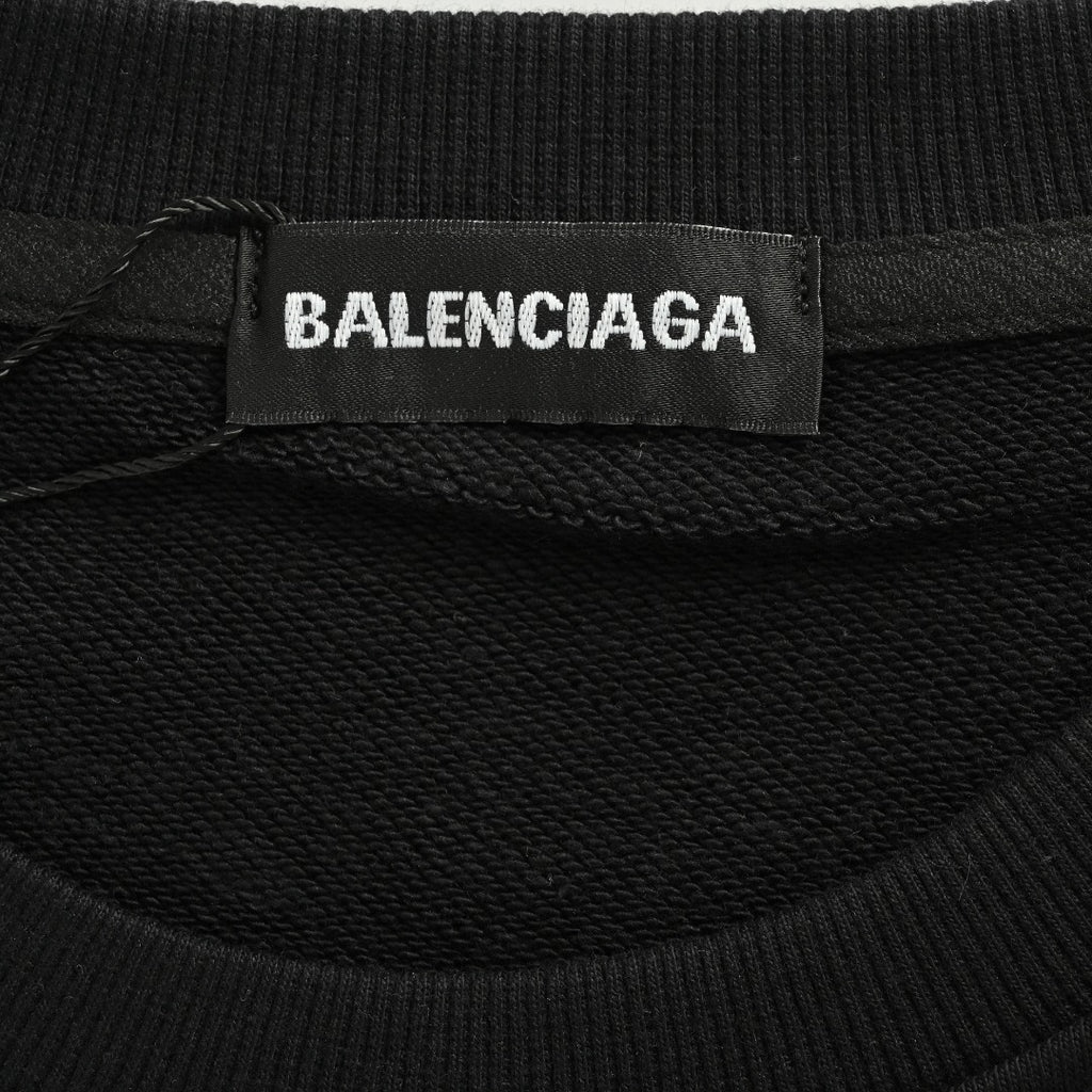 Balenciaga 25FW Bad Poker Player Logo Crewneck Sweatshirt – Black