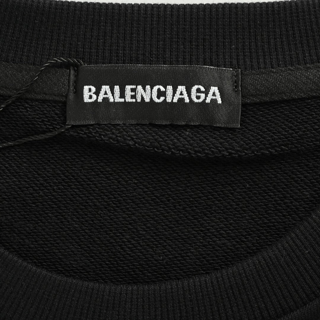 Balenciaga 25FW Bad Poker Player Logo Crewneck Sweatshirt – Black