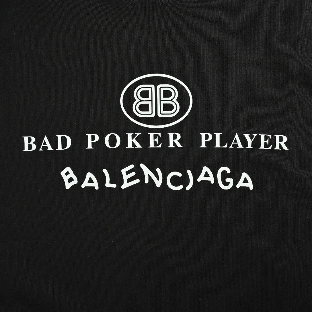 Balenciaga 25FW Bad Poker Player Logo Crewneck Sweatshirt – Black