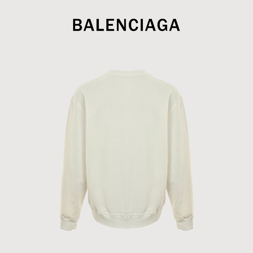 Balenciaga 25FW Bad Poker Player Logo Crewneck Sweatshirt – Cream
