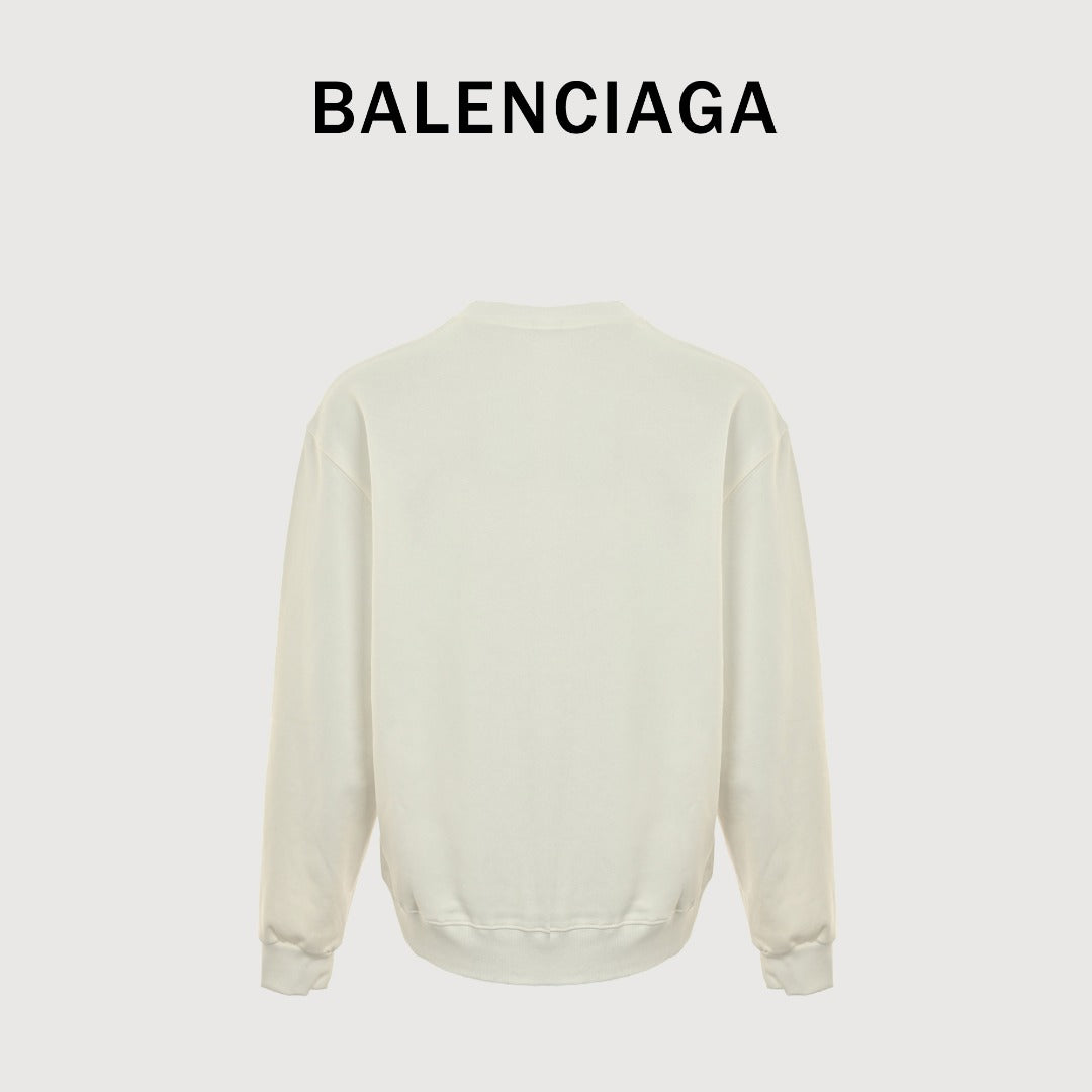 Balenciaga 25FW Bad Poker Player Logo Crewneck Sweatshirt – Cream