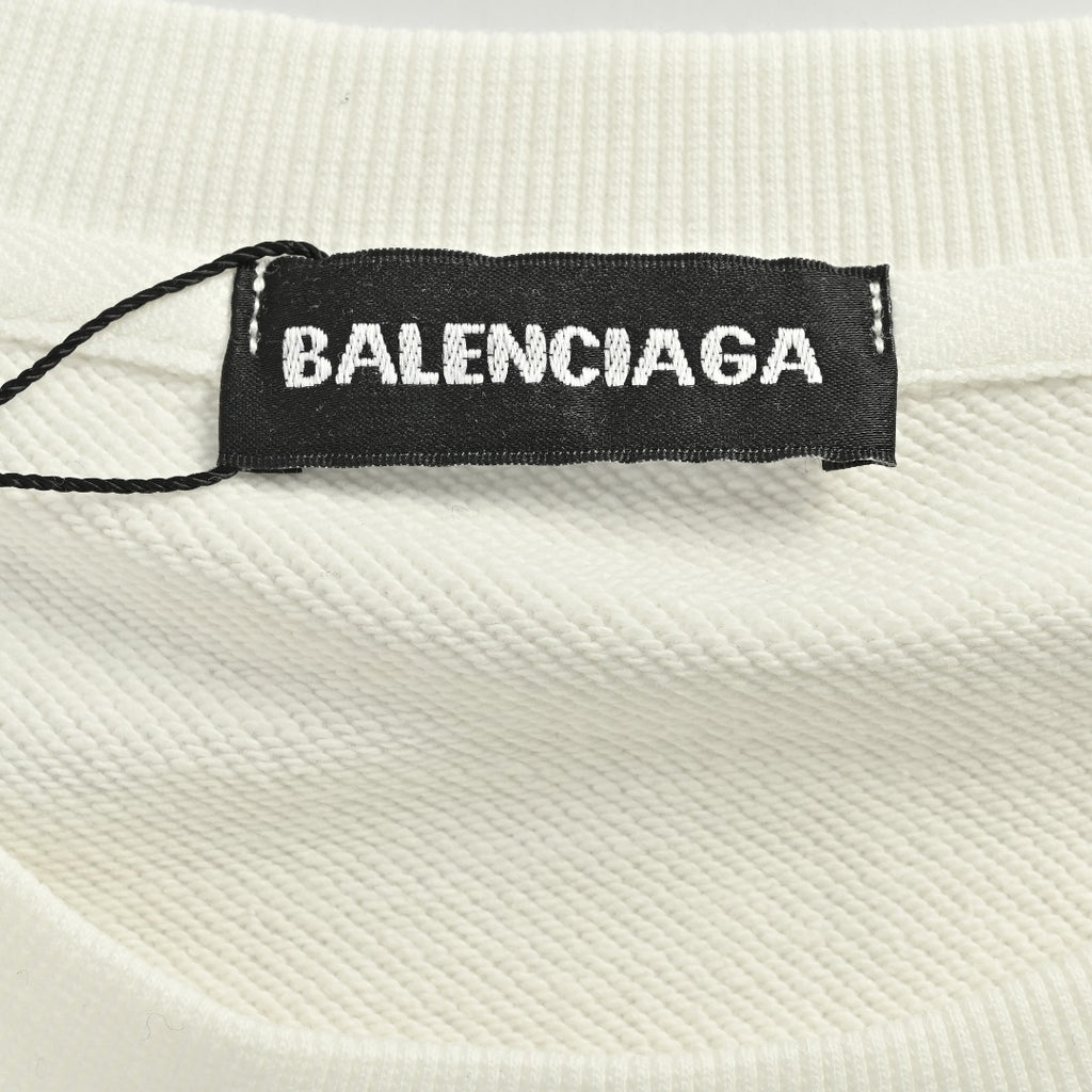 Balenciaga 25FW Bad Poker Player Logo Crewneck Sweatshirt – Cream