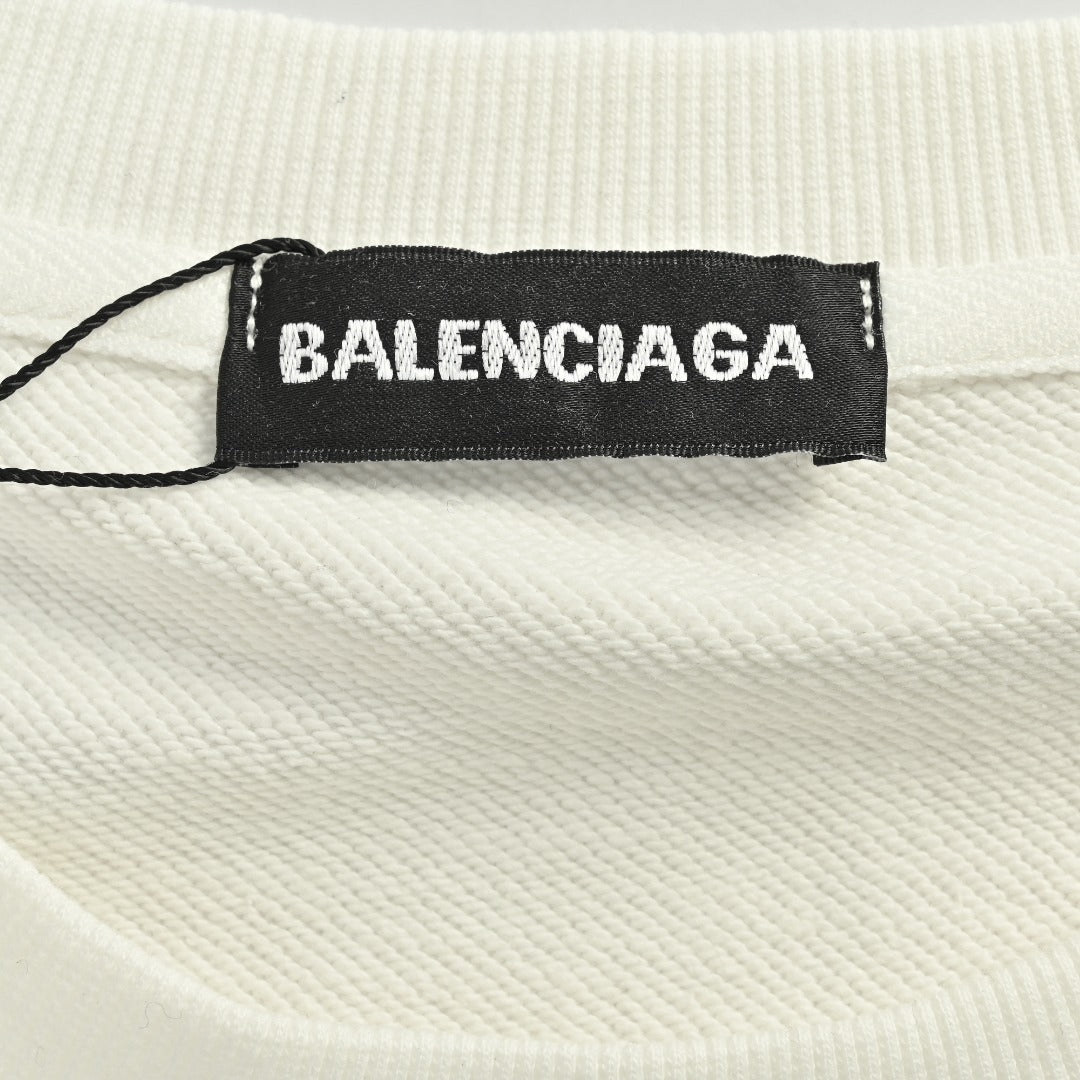 Balenciaga 25FW Bad Poker Player Logo Crewneck Sweatshirt – Cream