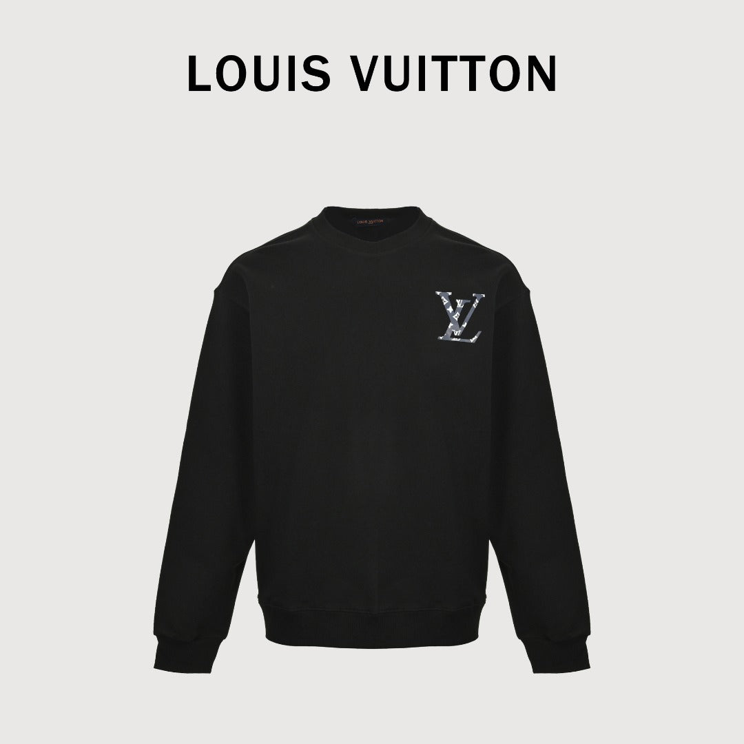Louis Vuitton LV Small Logo Monogram Star Crewneck Sweatshirt – Black