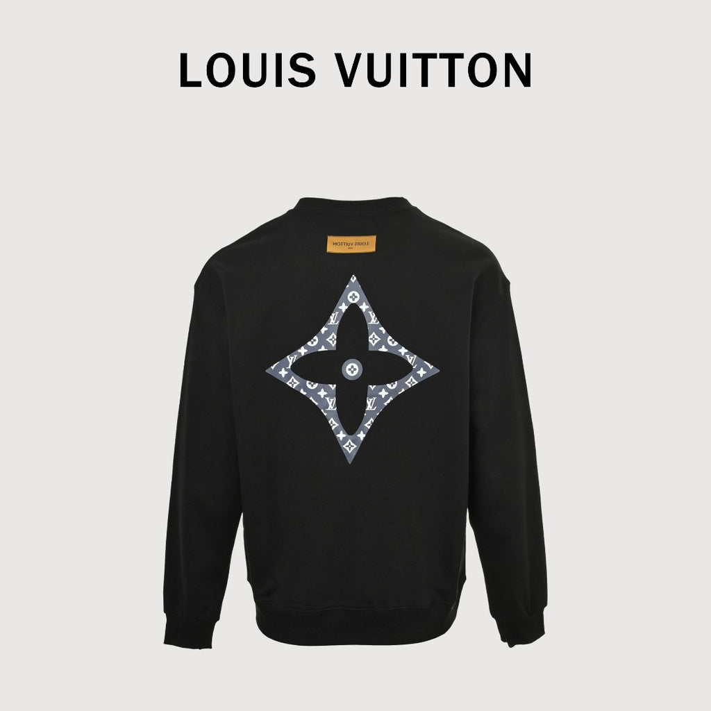 Louis Vuitton LV Small Logo Monogram Star Crewneck Sweatshirt – Black