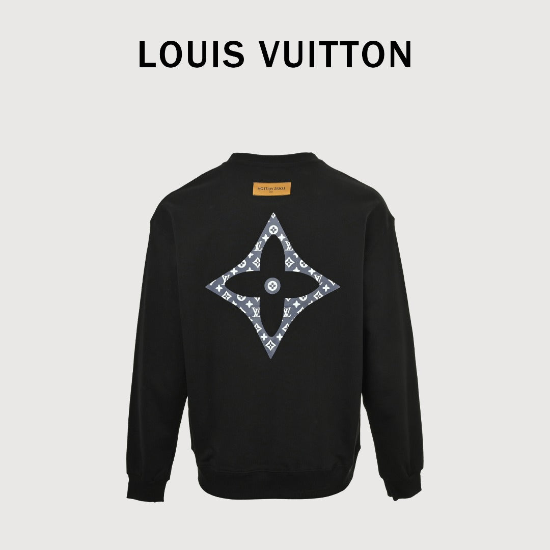 Louis Vuitton LV Small Logo Monogram Star Crewneck Sweatshirt – Black