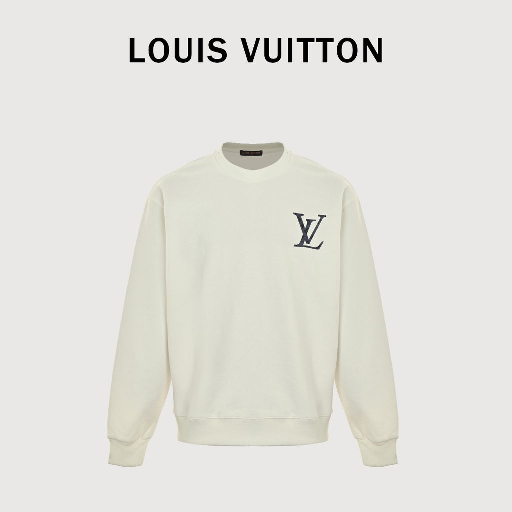 Louis Vuitton LV Small Logo Monogram Star Crewneck Sweatshirt – Cream