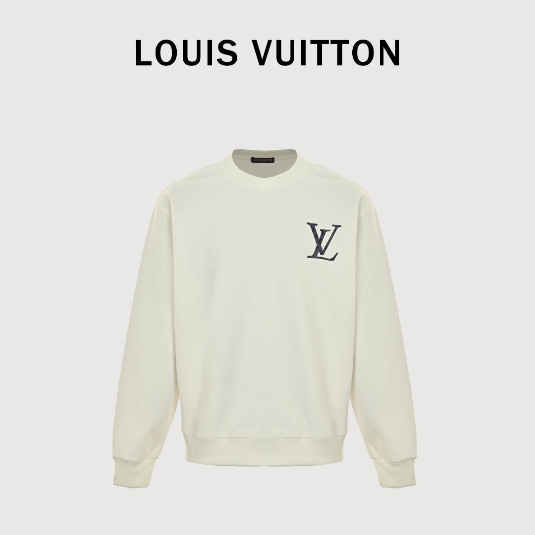 Louis Vuitton LV Small Logo Monogram Star Crewneck Sweatshirt – Cream