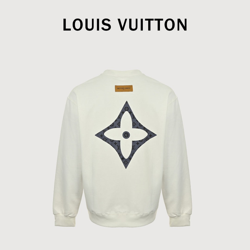 Louis Vuitton LV Small Logo Monogram Star Crewneck Sweatshirt – Cream