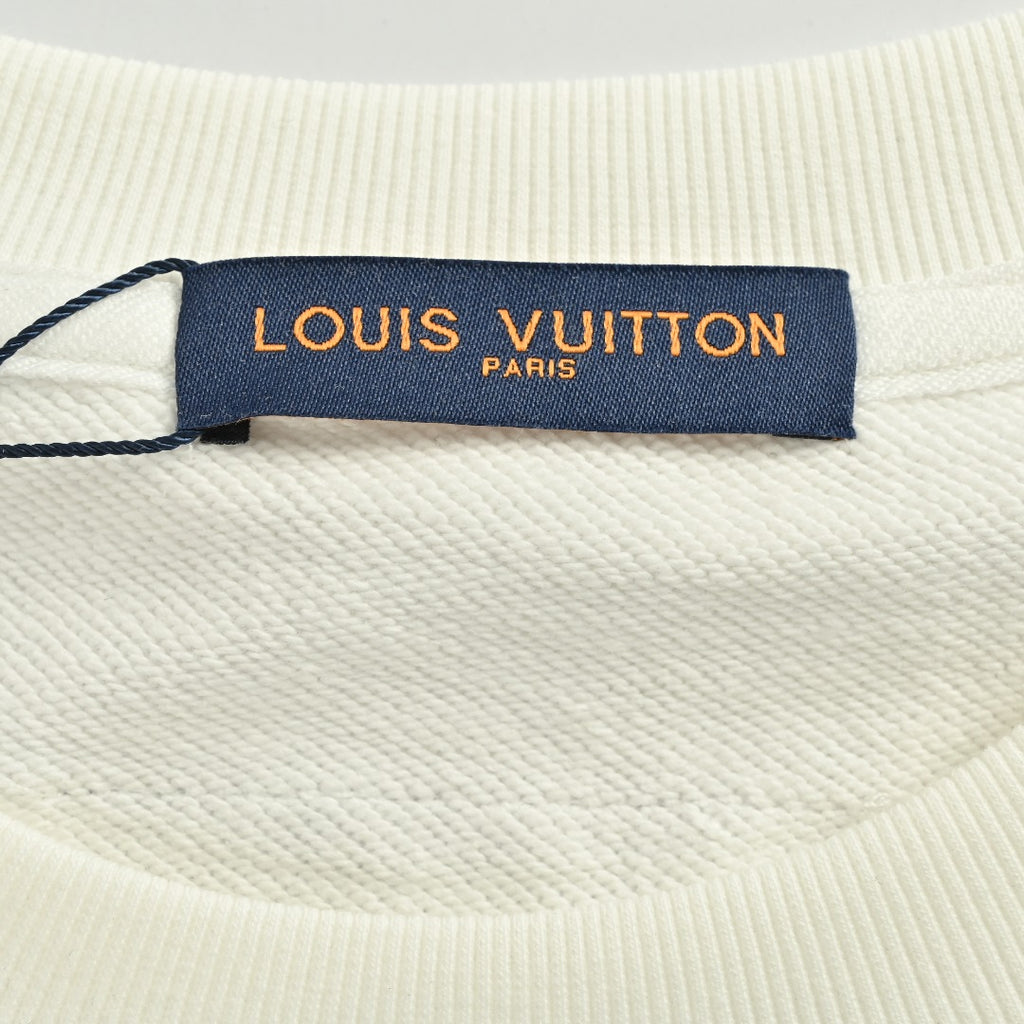 Louis Vuitton LV Small Logo Monogram Star Crewneck Sweatshirt – Cream