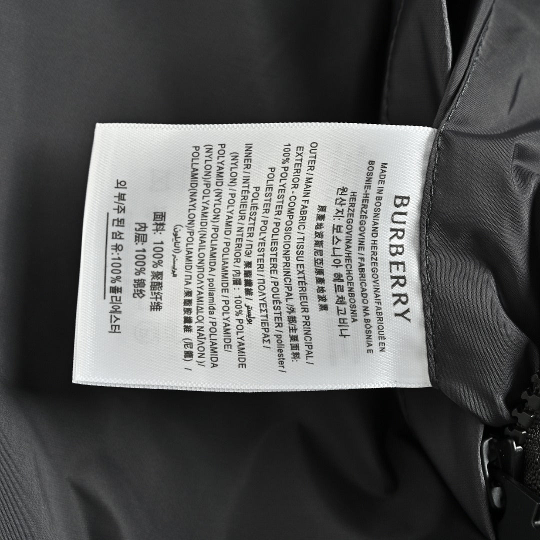 Burberry BBR Check Reversible Hooded Jacket – Black