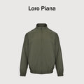 Loro Piana LP Zip Seersucker Stand Collar Jacket – Olive