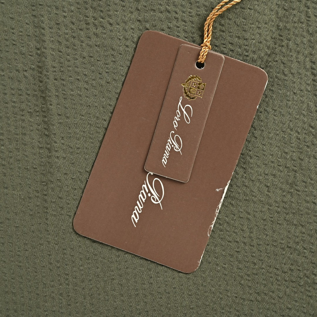 Loro Piana LP Zip Seersucker Stand Collar Jacket – Olive