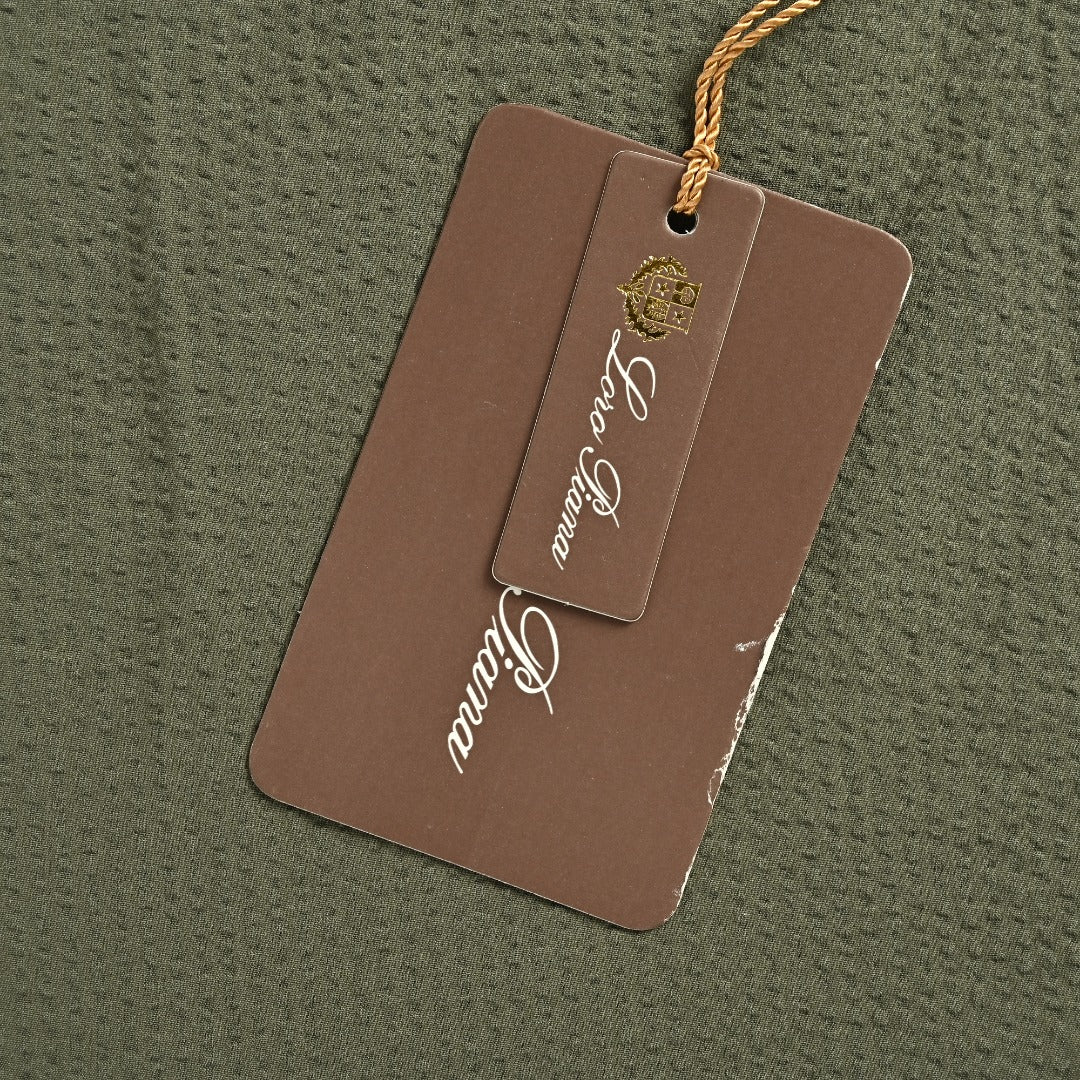 Loro Piana LP Zip Seersucker Stand Collar Jacket – Olive