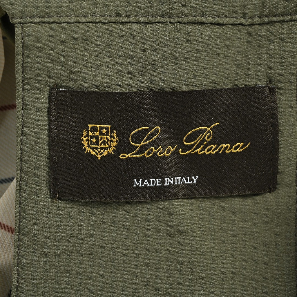 Loro Piana LP Zip Seersucker Stand Collar Jacket – Olive