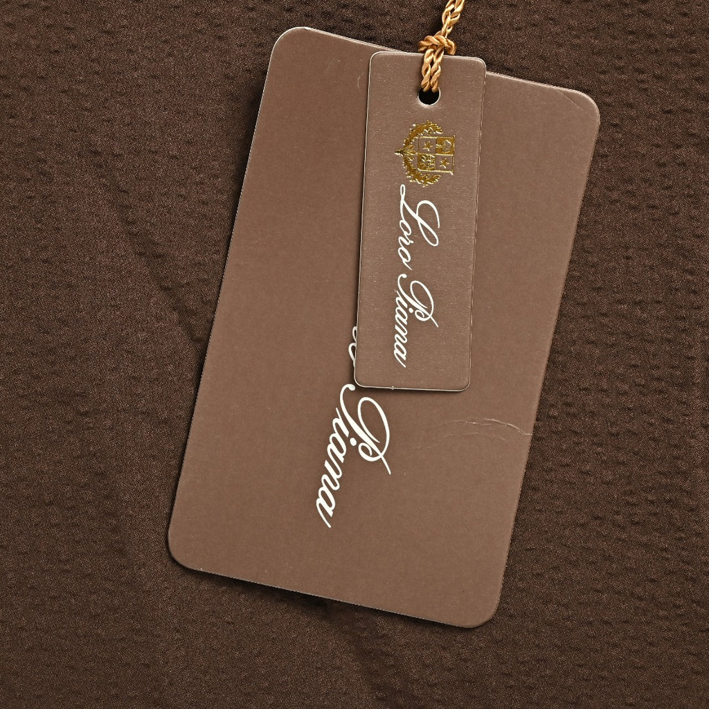 Loro Piana LP Zip Seersucker Stand Collar Jacket – Brown