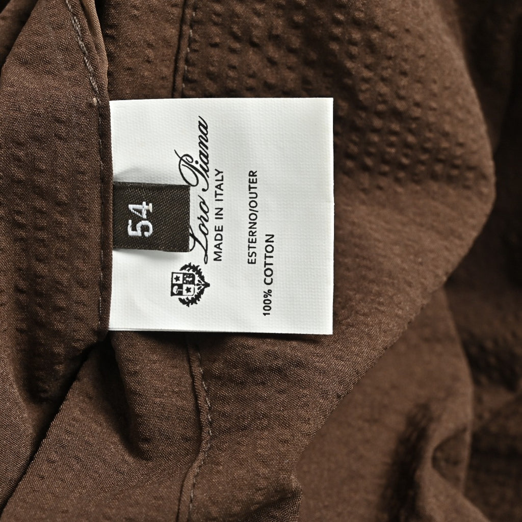 Loro Piana LP Zip Seersucker Stand Collar Jacket – Brown