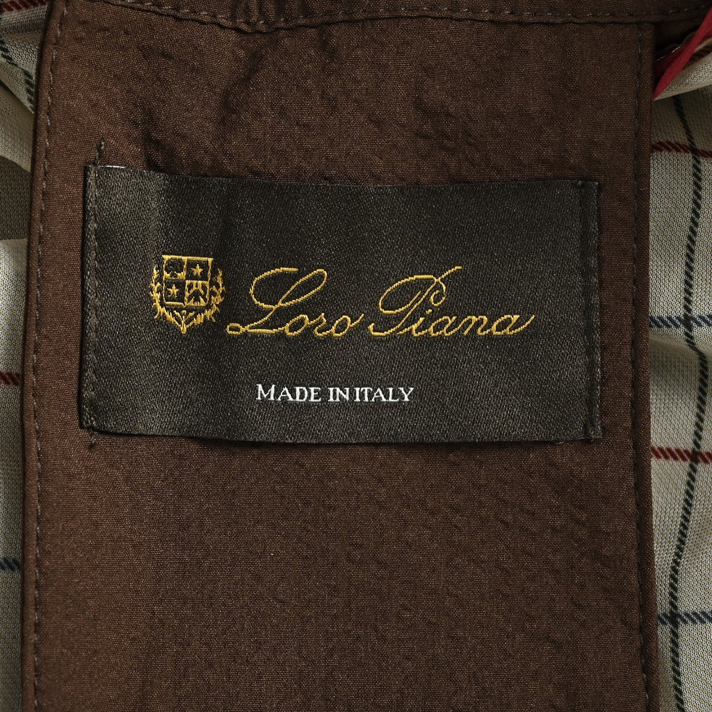 Loro Piana LP Zip Seersucker Stand Collar Jacket – Brown
