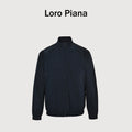 Loro Piana LP Zip Seersucker Stand Collar Jacket – Navy