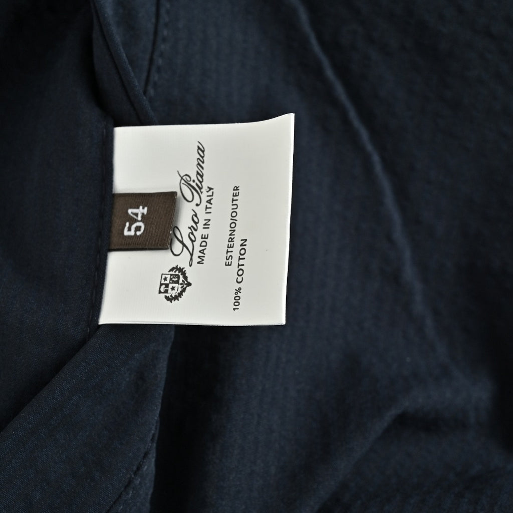 Loro Piana LP Zip Seersucker Stand Collar Jacket – Navy