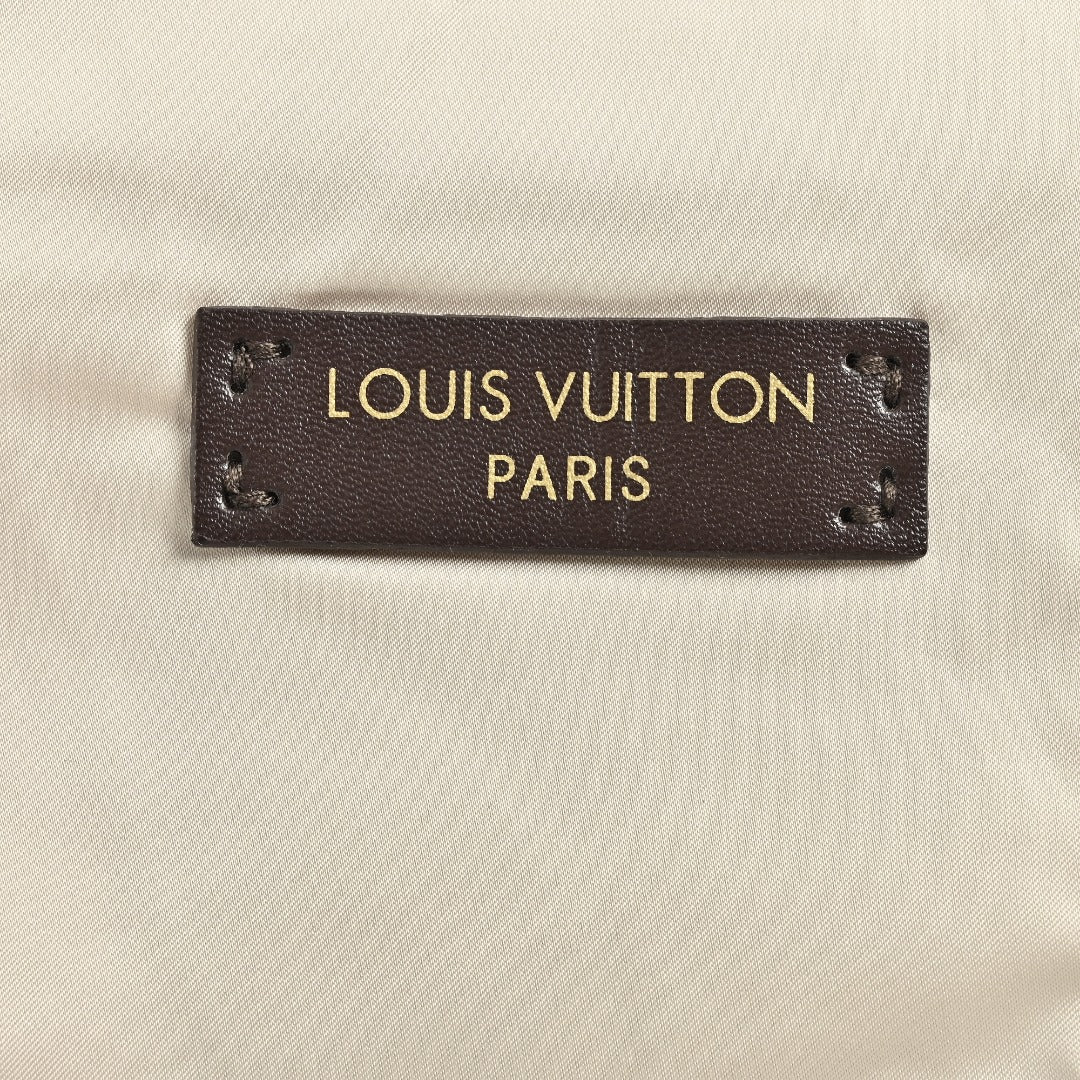 Louis Vuitton LV Leather Logo Satin Track Jacket – Beige