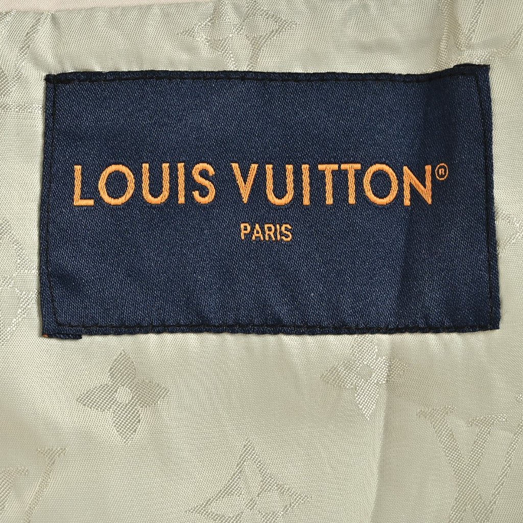 Louis Vuitton LV Leather Logo Satin Track Jacket – Beige