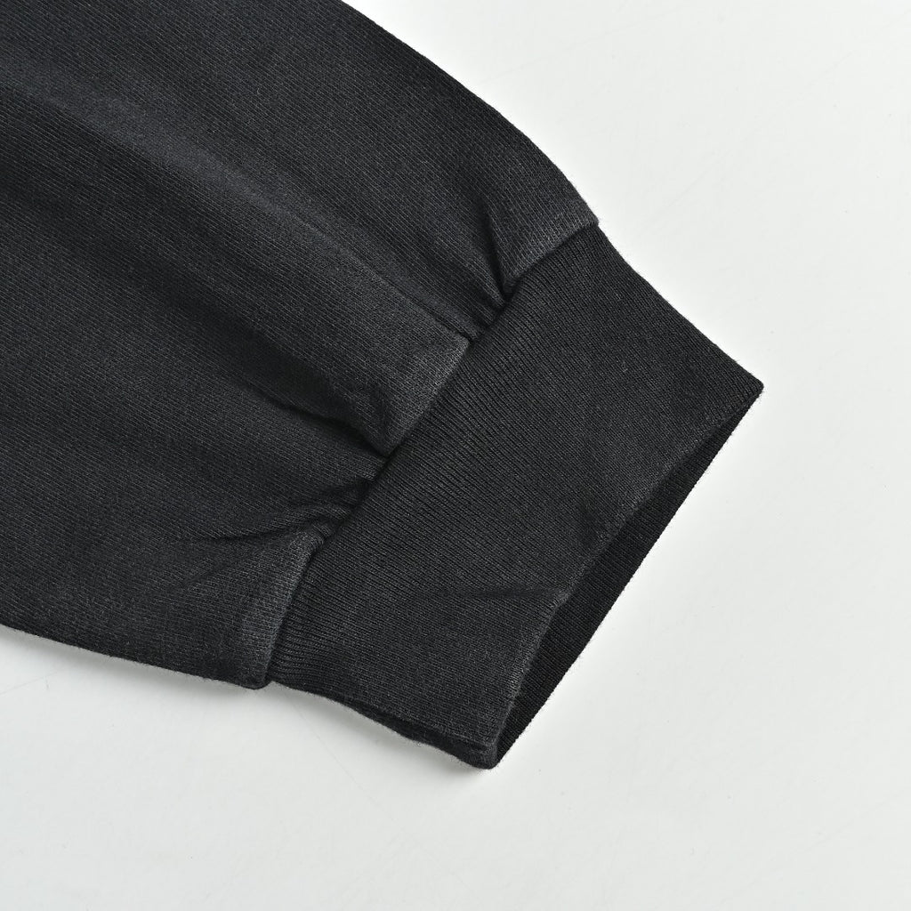 Balenciaga Blue Embroidered Logo Washed Long Sleeve T-Shirt – Black