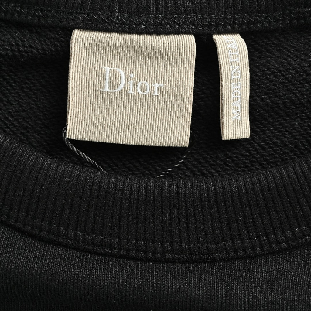 Dior CD Medallion Embossed Logo Crewneck Sweatshirt – Black