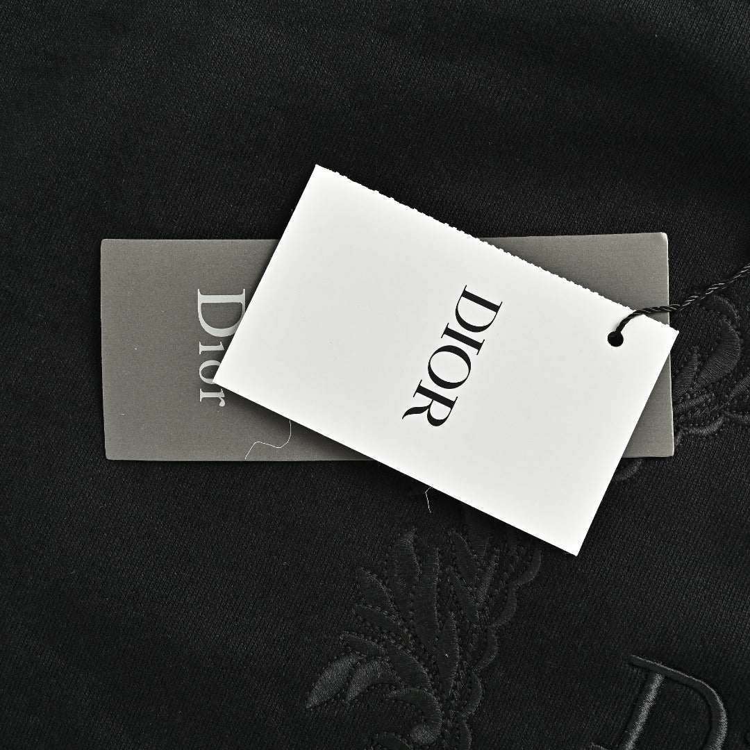 Dior CD Medallion Embossed Logo Crewneck Sweatshirt – Black