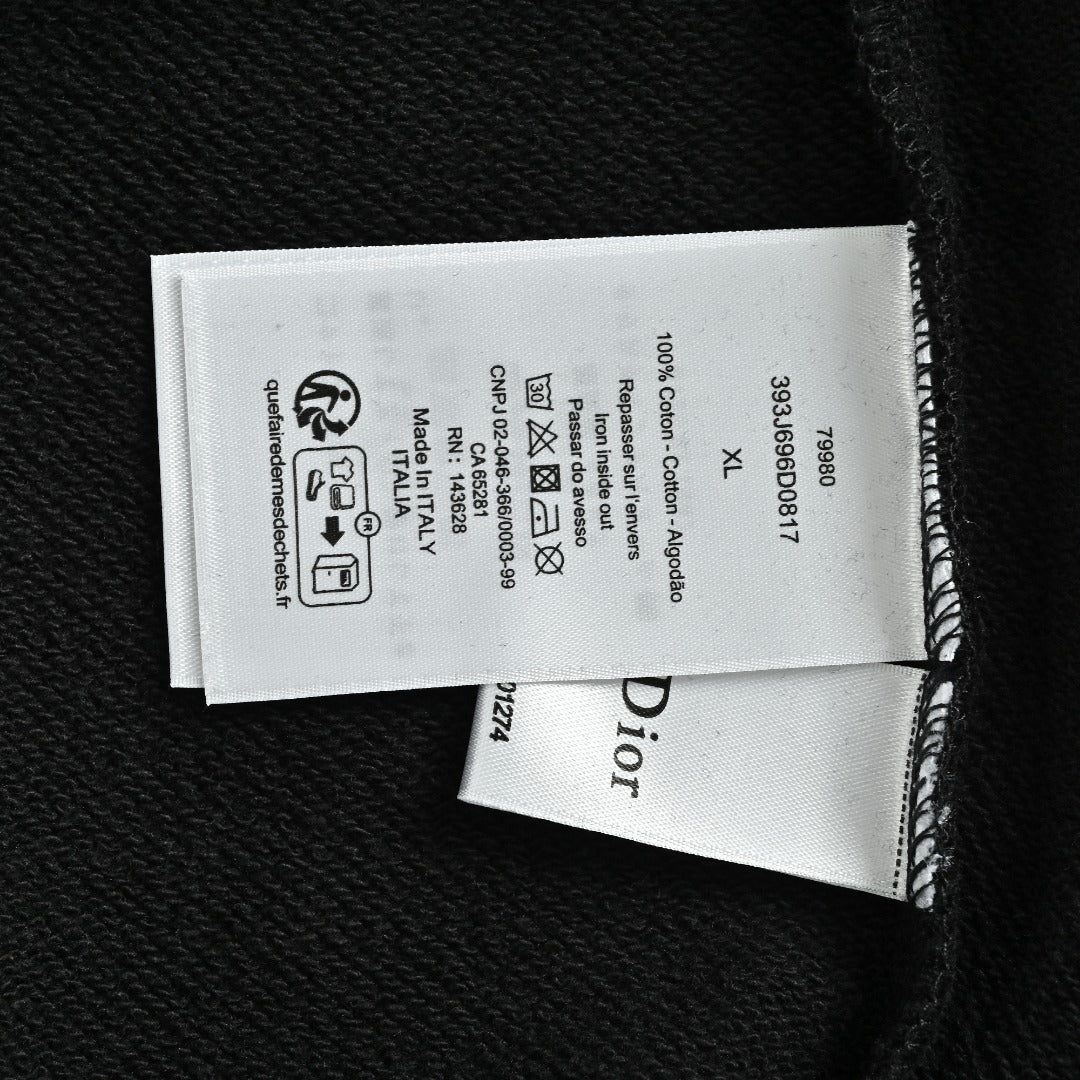 Dior CD Medallion Embossed Logo Crewneck Sweatshirt – Black