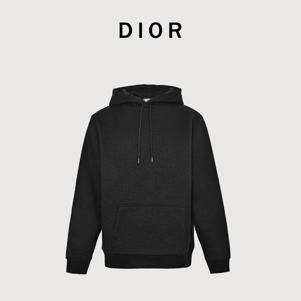 Dior CD Oblique Embossed All-Over Hoodie – Black