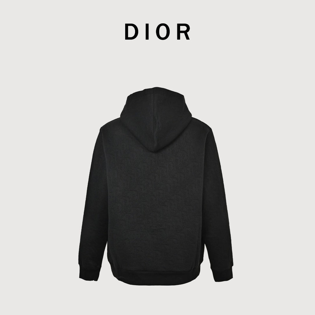 Dior CD Oblique Embossed All-Over Hoodie – Black